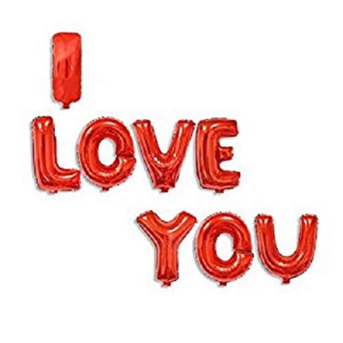 Evisha Red I Love You and 5 Pcs Red Heart Foil Aluminum Balloons| Gift for Valentine| Valentine Gift | Valentines Day Gift |Valentines Day Decoration Items| Party Decoration Items - Image 3