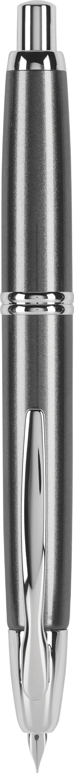 PILOT مجموعة قلم الحبر الجاف القابل للتعبئة والقابل للسحب من بايلوت، برميل رمادي معدني مع لمسات من الروديوم، حبر أزرق، رأس متوسط (60533) - Image 1