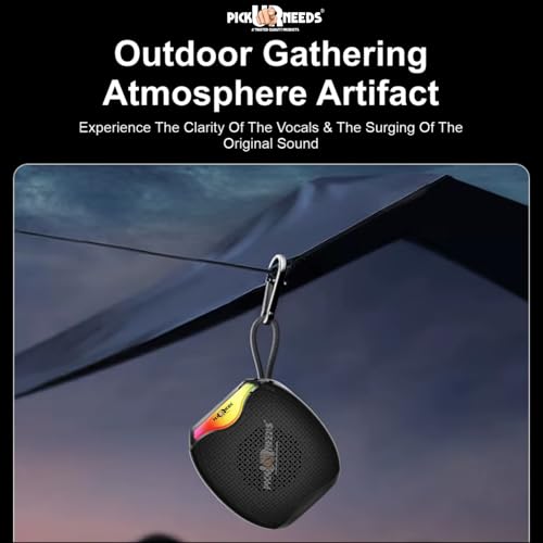 Pick Ur Needs 12W Portable Wireless Bluetooth Speaker with RGB Lights, 800mAh Battery, TWS, FM Radio, TF Card, USB 10m Wireless Transmission (Black) - Image 4