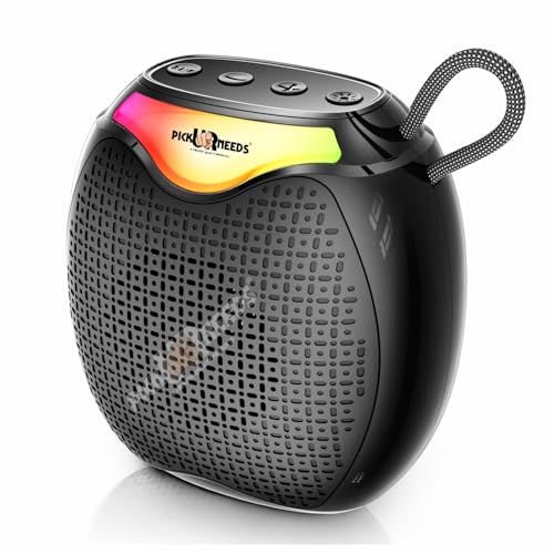 Pick Ur Needs 12W Portable Wireless Bluetooth Speaker with RGB Lights, 800mAh Battery, TWS, FM Radio, TF Card, USB 10m Wireless Transmission (Black) - Image 1