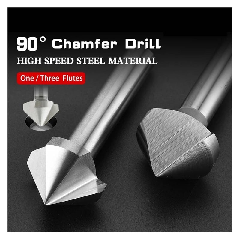 3 Flute 40MM Chamfering Cutter High Speed Steel 90 Degree Countersink Drill Bit - Image 4