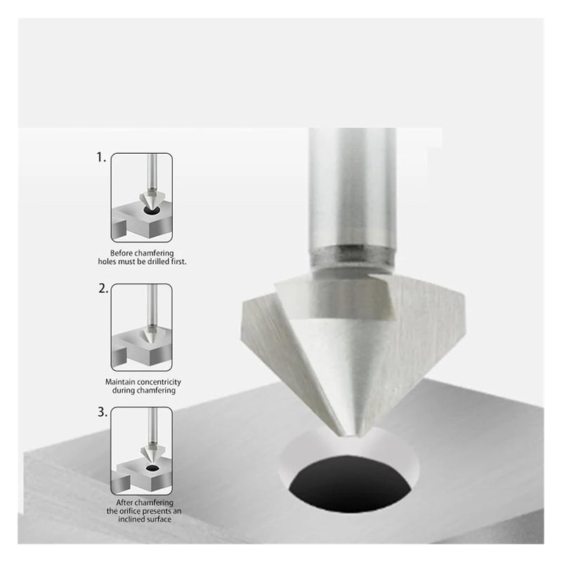 3 Flute 40MM Chamfering Cutter High Speed Steel 90 Degree Countersink Drill Bit - Image 5