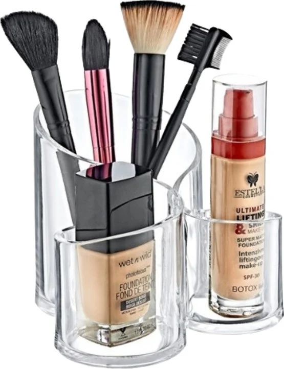 بييف Multi-Purpose 3-Eye Oval Makeup Brush Cream Organizer