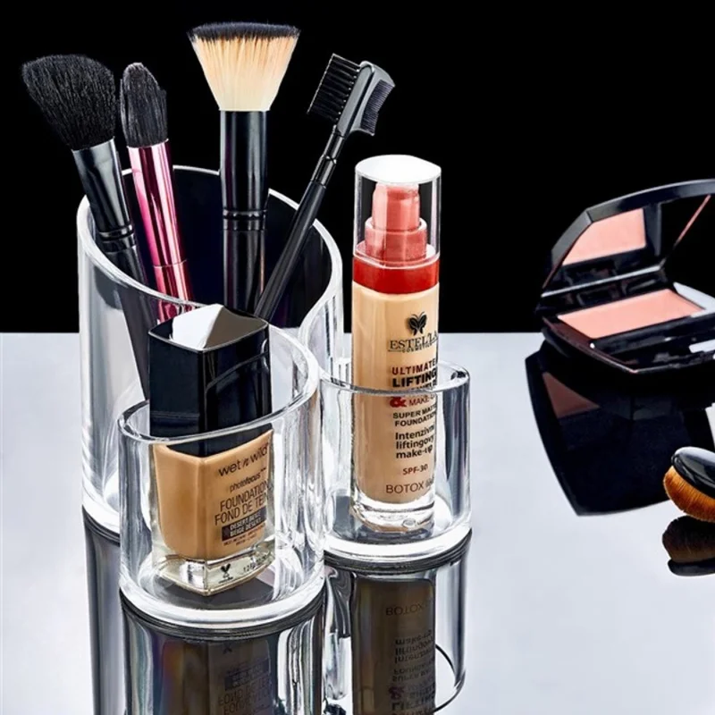 بييف Multi-Purpose 3-Eye Oval Makeup Brush Cream Organizer