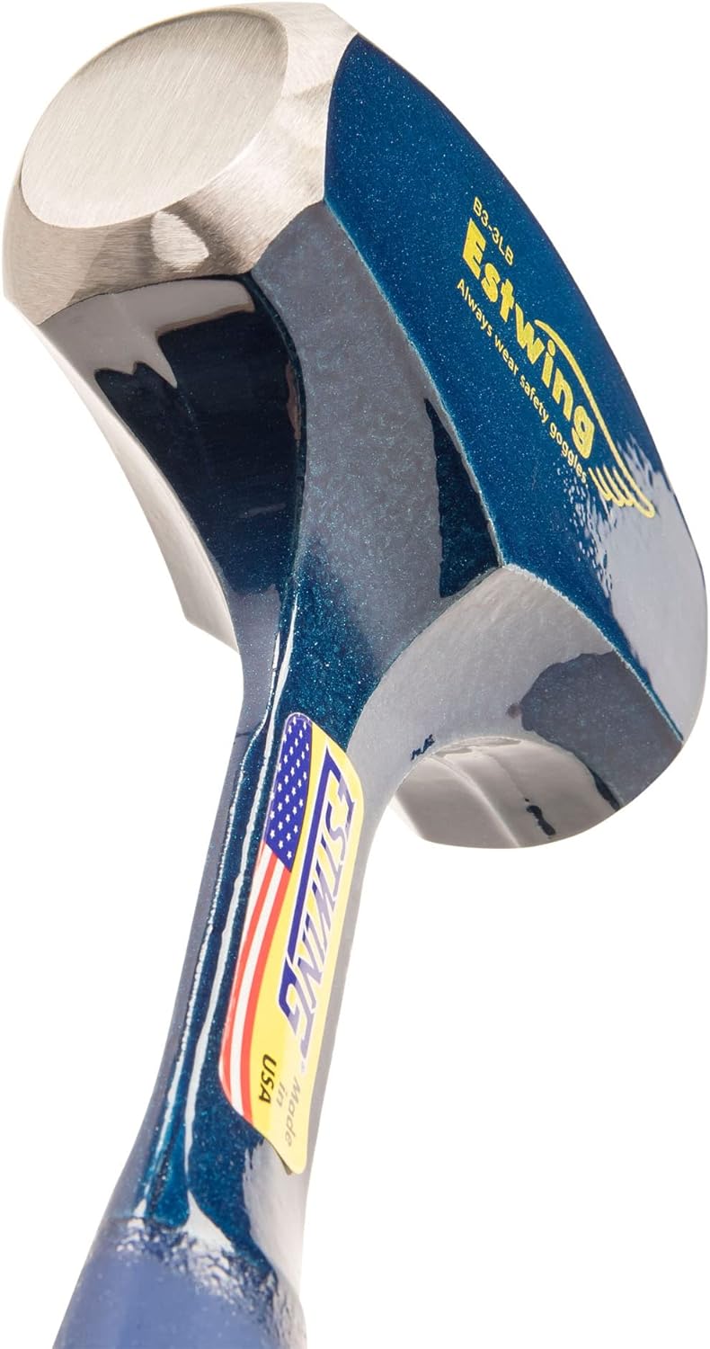 Estwing Drilling/Crack Hammer - 3-Pound Sledge with Forged Steel Construction & Shock Reduction Grip - B3-3LB - Image 3