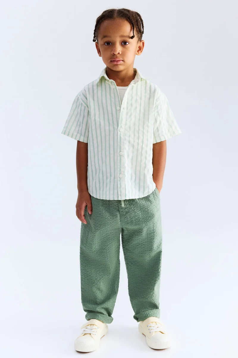 H&M Cotton seersucker trousers