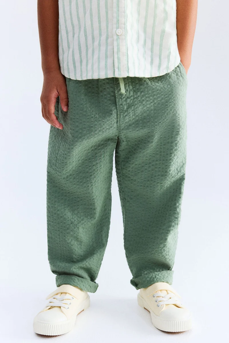 H&M Cotton seersucker trousers