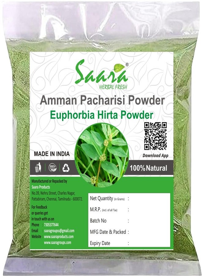Saara HERBAL FRESH Amman Pacharisi Powder 100g | Euphorbia Hirta Powder | Dudhi Powder, Used for warts pimples and wounds (Pack of 1 X 100g) - Image 1