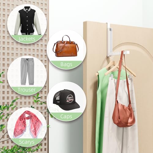 BAKON Over The Door Hanger Folding Clothes Drying Rack, Folding Hanging Coat Rack for Indoor Laundry Room Compact Small Space Foldable Portable Clothing Hanger Hook Collapsible- 2 Pack - Image 3