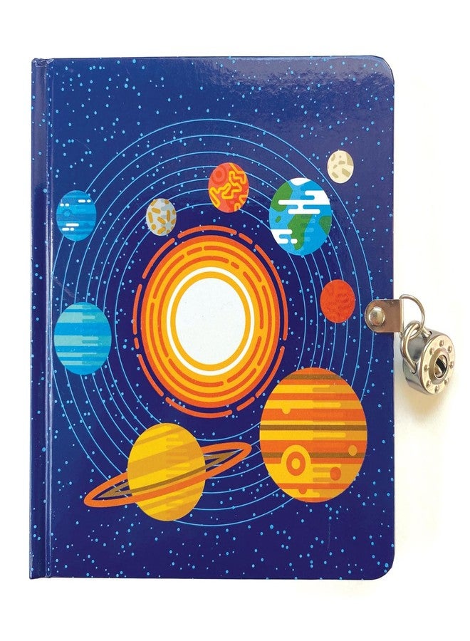 Playhouse Solar System Glow in The Dark Lock & Key Lined Page Diary for Kids - Image 1