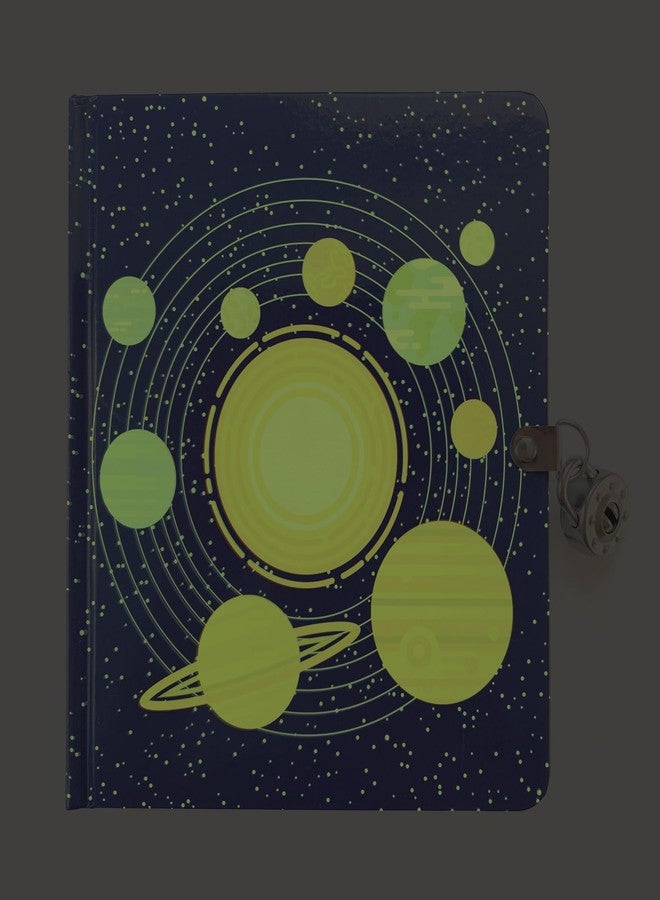 Playhouse Solar System Glow in The Dark Lock & Key Lined Page Diary for Kids - Image 2