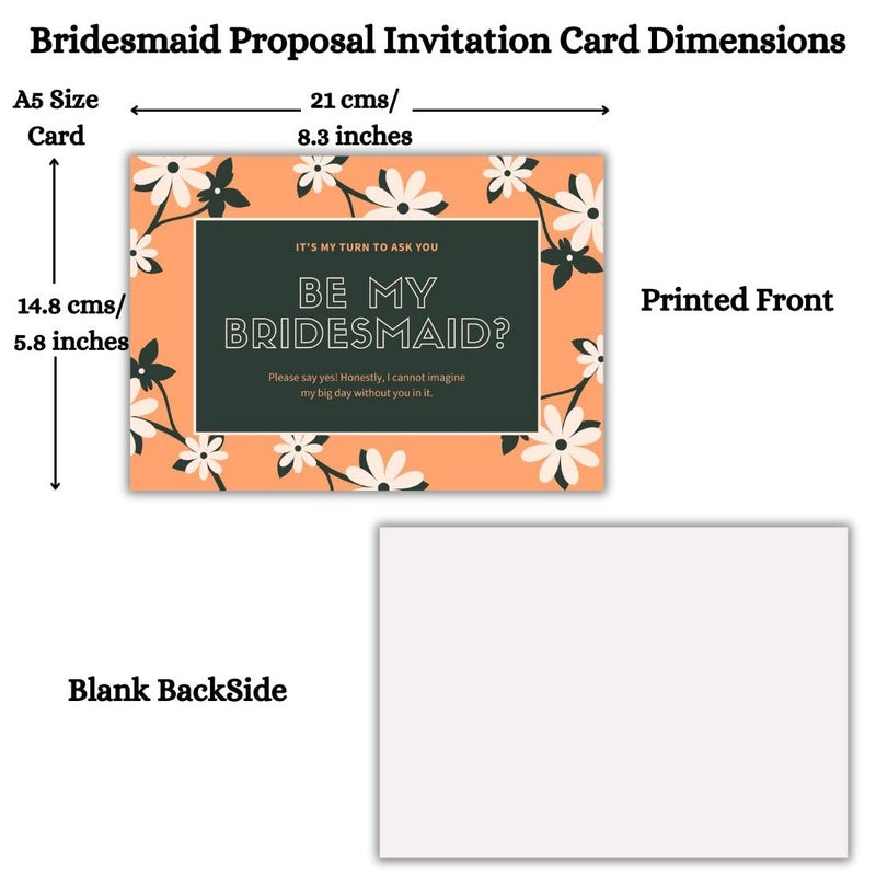 AanyaCentric Set of 12 Bridesmaid Proposal Invitation Card 5.8x8.3inch 1 for Maid of Honour & 11 for Bridesmaid - Image 3