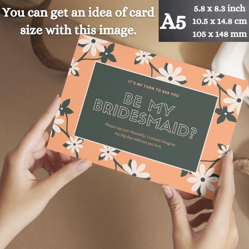 AanyaCentric Set of 12 Bridesmaid Proposal Invitation Card 5.8x8.3inch 1 for Maid of Honour & 11 for Bridesmaid - Image 5