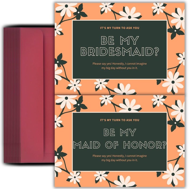 AanyaCentric Set of 12 Bridesmaid Proposal Invitation Card 5.8x8.3inch 1 for Maid of Honour & 11 for Bridesmaid - Image 1