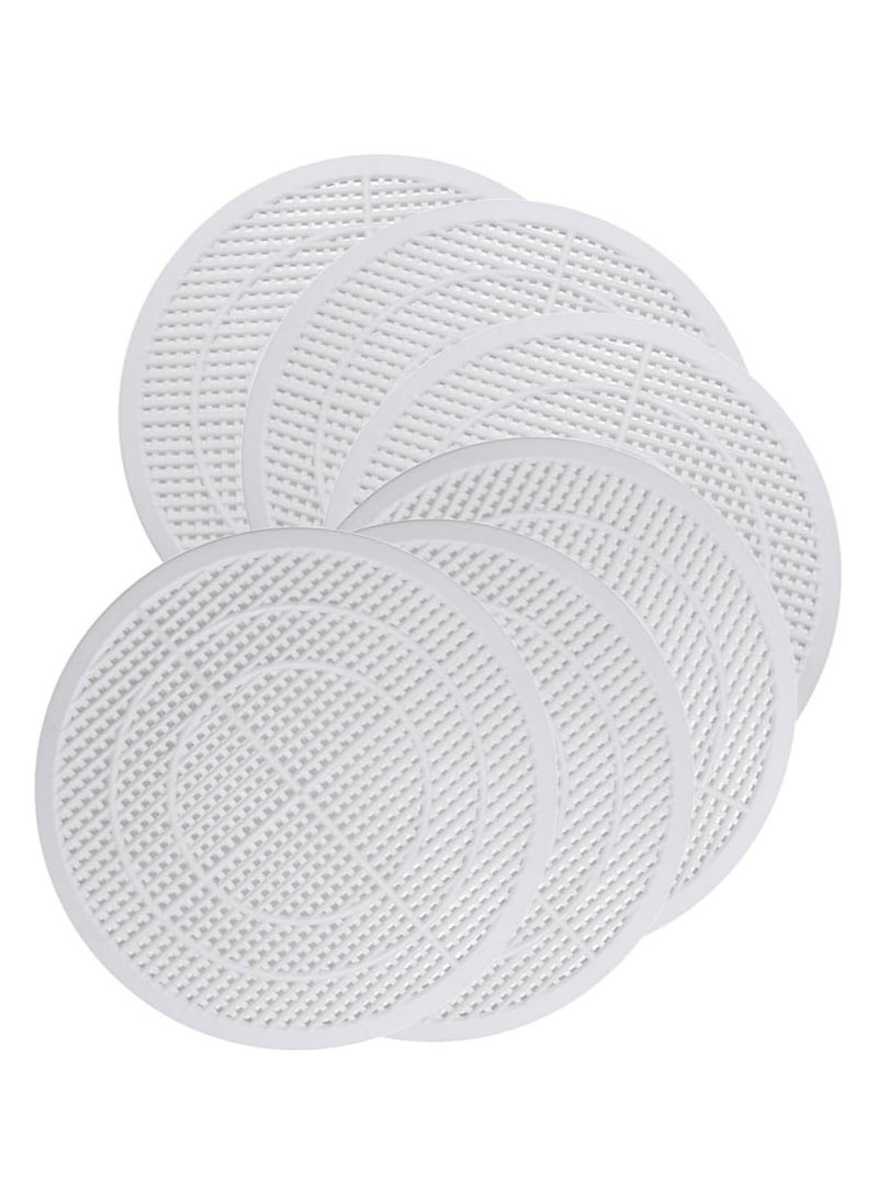 Oasisgalore 6pcs Floor Drain Hair Catcher - Bathroom Shower Filter Cover Strainer (White)  - Image 1