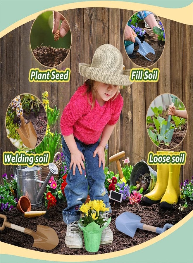 Anzmtosn Wood Kids Garden Tool Shovels Toys, 16" Avocado Beach Spades Sand Shovels Toys for Adults Gardening Tools Kit Travel Sandbox Toy Snow Scoop Wood Handle Spade for Digging Sand Snow 3 Pack - Image 4