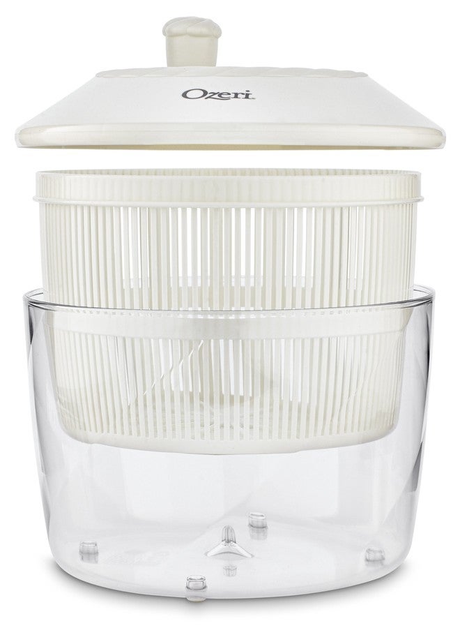 Ozeri Italian Made Fresca Salad Spinner and Serving Bowl, BPA-Free,White, 4.4 qt - Image 3