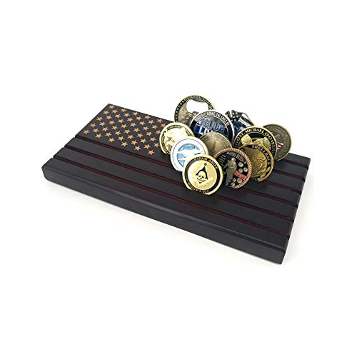 Glamtune American Flag 6 Row Challenge Coin Holder Military Coin Display Stand - Image 1