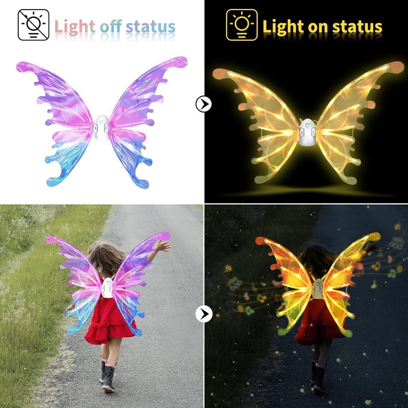 maysida Electric Wings with LED Light & Music, Moving Wings Dress-Up Cosplay for Boys Girls Christmas Birthday Gifts… - Image 5