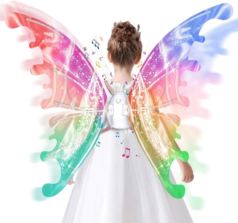 maysida Electric Wings with LED Light & Music, Moving Wings Dress-Up Cosplay for Boys Girls Christmas Birthday Gifts… - Image 1