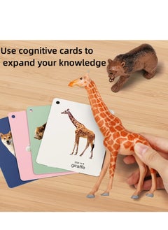 M MIAOYAN Educational simulation farm wild animal model, children's early education cognitive teaching animal model, including 28 cute little animals, including pandas, hippos, chimpanzees, rhinos, crocodiles, elephants, tigers, polar bears and giraffes, etc., the best gift for children  - Image 3