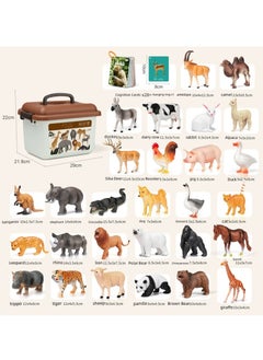 M MIAOYAN Educational simulation farm wild animal model, children's early education cognitive teaching animal model, including 28 cute little animals, including pandas, hippos, chimpanzees, rhinos, crocodiles, elephants, tigers, polar bears and giraffes, etc., the best gift for children  - Image 5