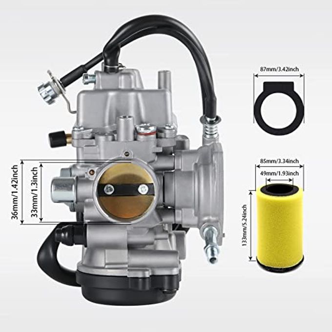 Tang Carburetor Compatible with Yamaha 2000-2006 Big Bear YFM 400 YFM400,Kodiak 400,2007-2010 Wolverine 450,2007-2014 Grizzly 350 450 ATV With Cleaner Brush,Air Fiter,Fuel Filter - Image 3