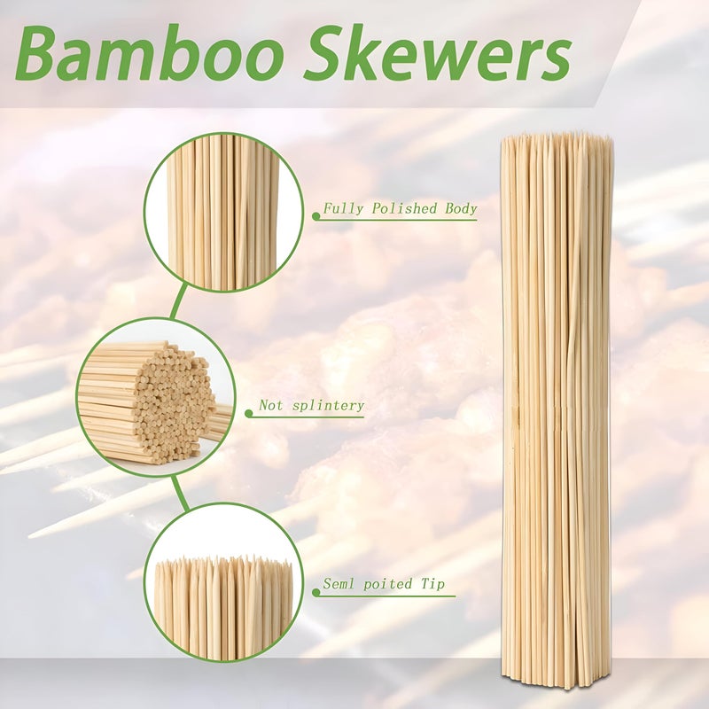 Multi-purpose Skewers - Durable bamboo sticks ideal for outdoor grilling, shish taouk, cake adornments, chocolate fountains, and fruit skewering, enhancing culinary creativity (Pack 45 pcs) - Image 5