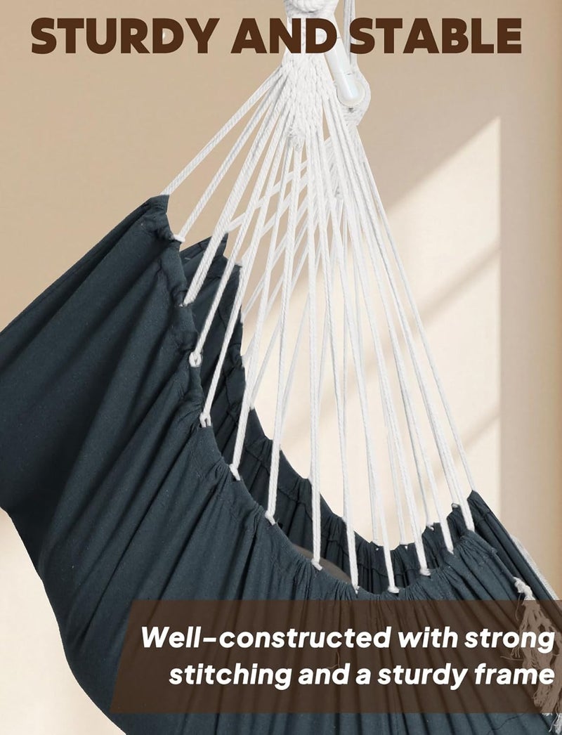 Chihee Hammock Chair Hanging Swing Max 500 Lbs 2 Cushions Included Steel Spreader Bar with Anti-Slip Grooves Portable Hanging Chair Side Pocket Large Macrame Bohemian Chair Indoor Outdoor - Image 5