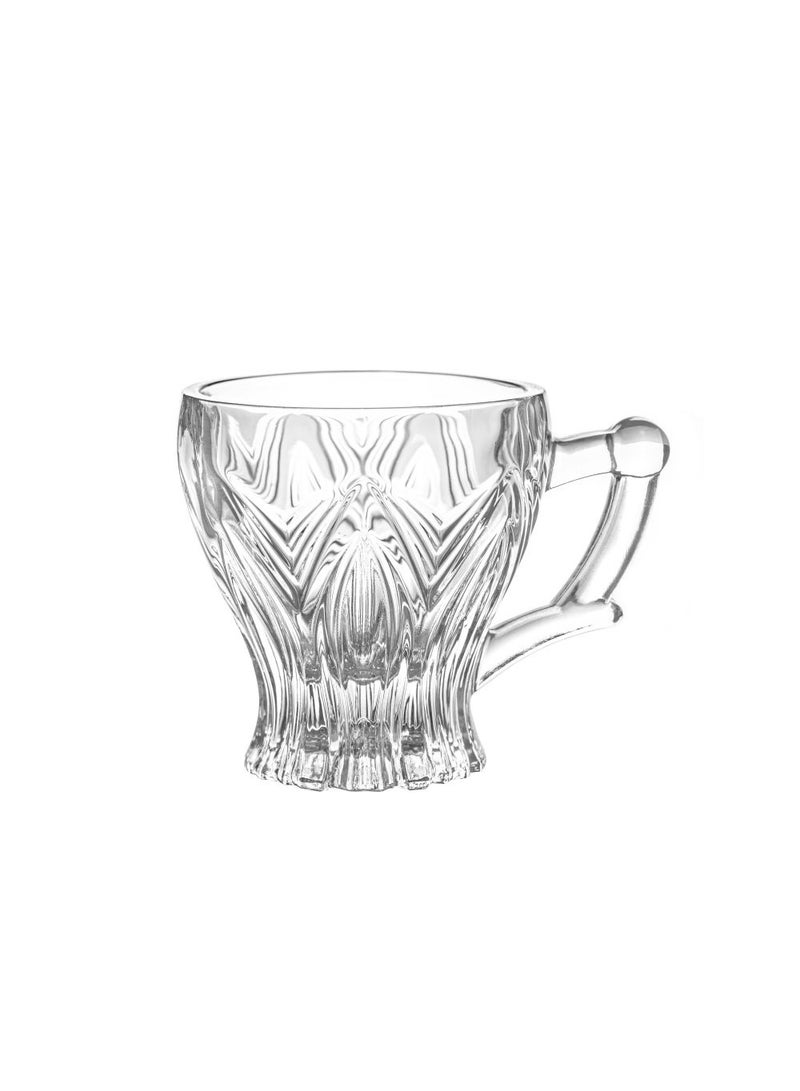 Mondo 6-Piece Villa Cup Set 130 ml - Elegant Glass Mugs & Saucers for Coffee, Tea, and Desserts - Ideal Houseware for Modern Dining and Entertaining - Image 2