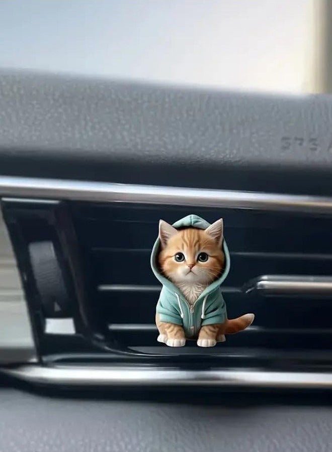 4PCS Cute Cat Car Air Vent Clip Decorations – Clip-on Car Interior Accessories Without Scents, DIY Refillable - Image 5
