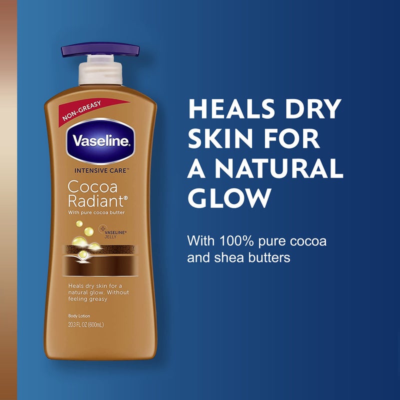 Vaseline Intensive Care Cocoa Radiant Lotion, 20.3 oz Bundled with Moisturizing Healing Jelly Butter, 7.5 and Shimmer Stick, 1.4 oz, Moisturized Skin Light Butter Scent - Image 3