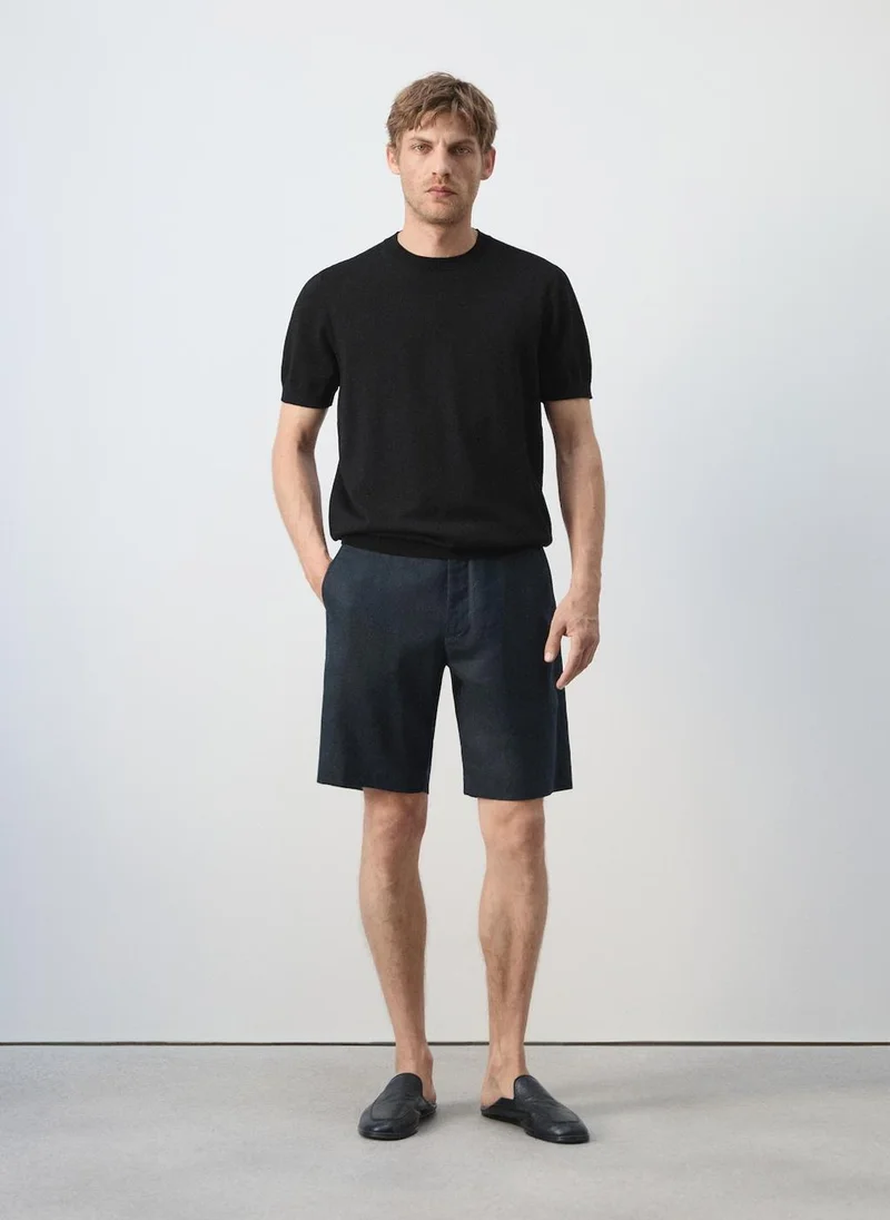 Mango Man 99-NEGRO Fine-Knit 100% Cotton T-Shirt for Men | Best Price UAE