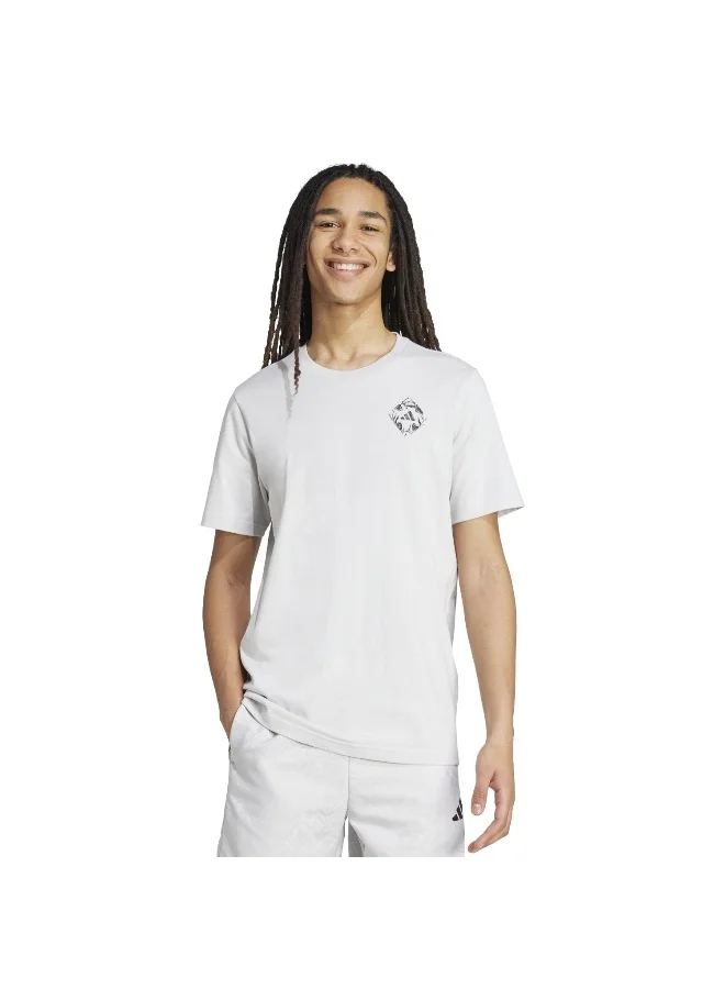 adidas Adidas M Hot Tulip T Grey Graphic Tee (Short Sleeve) T-Shirts For Men