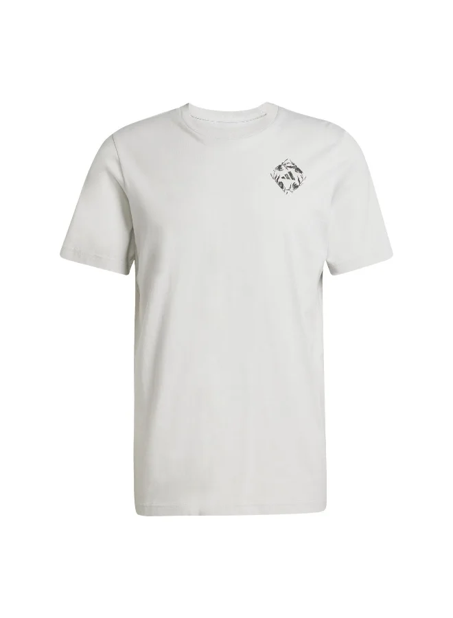 adidas Adidas M Hot Tulip T Grey Graphic Tee (Short Sleeve) T-Shirts For Men