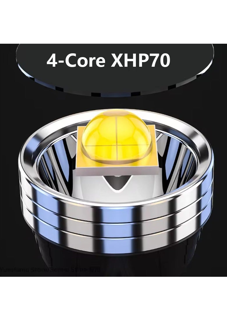 Portable Searchlight, Super Bright Long Range Powerful Led Flashlight, Six Modes Versatile Tactical Flash Light, Rechargeable Tactical Torch For Outdoor And Home Use, (Black Z18) - Image 4