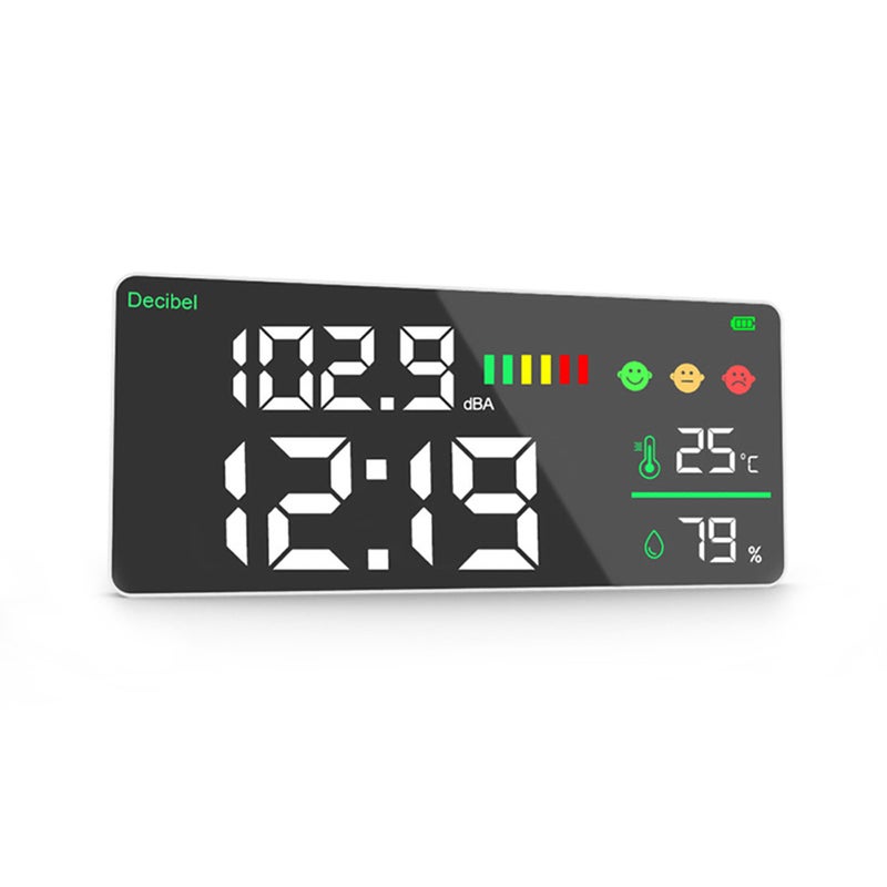 Noise Measuring Instrument Digital Decibel Sound Meter Temperature Meter Humidity Meter Multifunctional Home Environment Detector Indoor Wall Mounted Large Screen Tester - Image 1