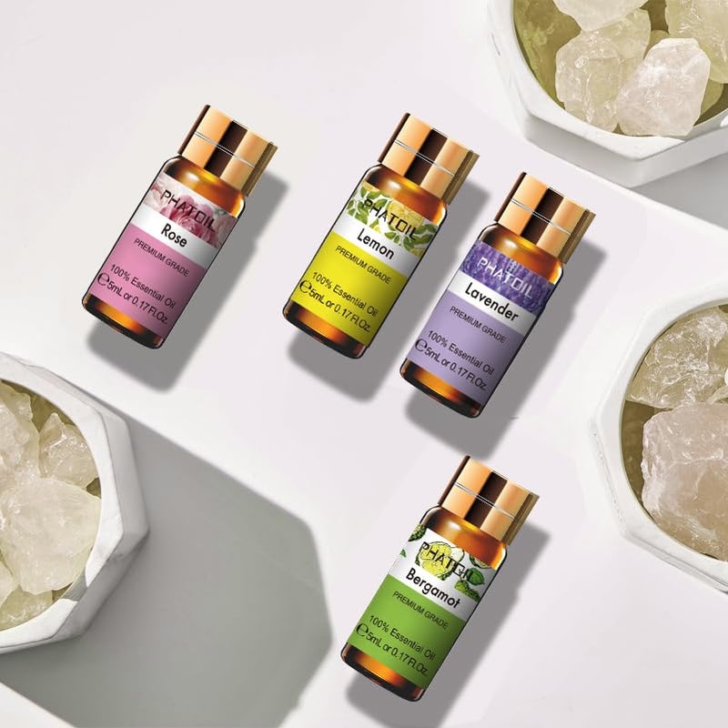 PHATOIL Essential Oil Set, 12x5ml Essential Oils Gift Set with Diffused Wood, 100% Natural Pure Essential Oils for Diffusers DIY Candle Soap Making - Image 5