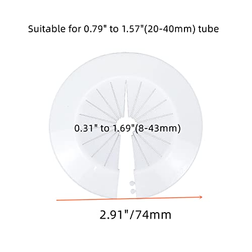 Tsnamay Pipe Cover Decoration For 0.79" to 1.57"(20-40mm) PP Radiator Escutcheon Water Pipe Drain Line Cover,White 5pcs - Image 2