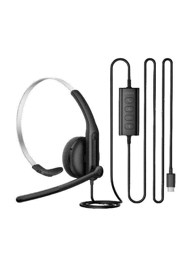 Edifier CC100 Wired Mono Headset, Built-in mic with AI noise cancellation technology Black - Image 2