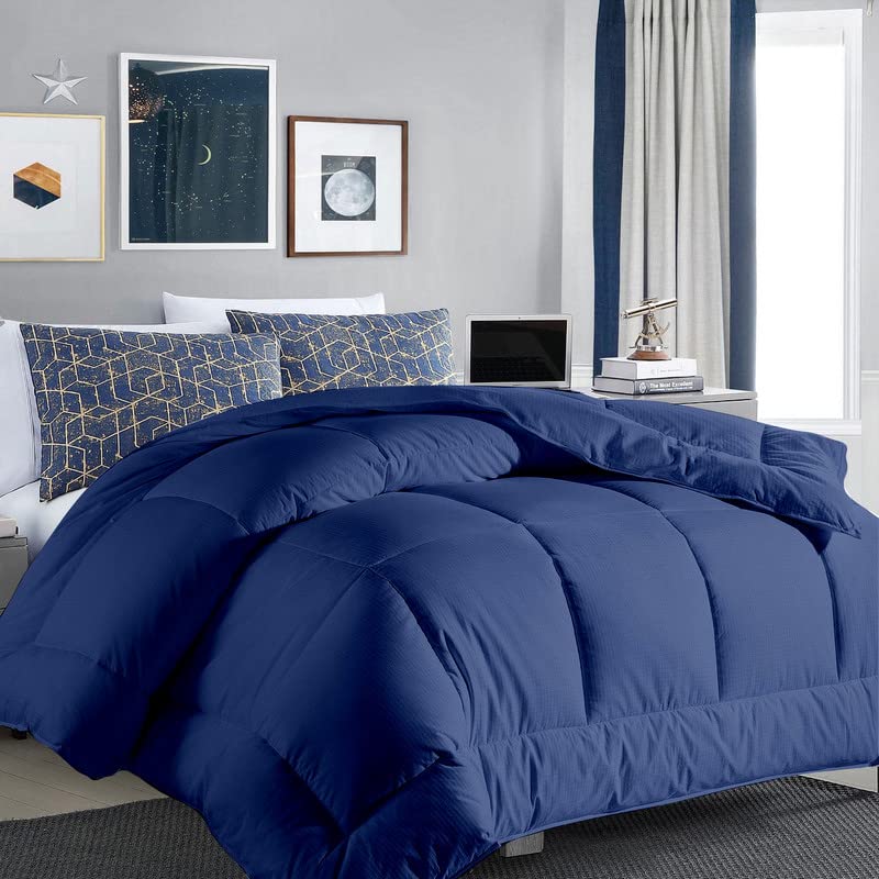Razzai MammaYo Down Alternative Soft Quilted 300 GSM All Weather Comforter (60" x 90" Inches/152cm x 228cm) - Single Bed Comforters|Medium Blue | Microfibre, lightweight| TC - 400 - Image 2