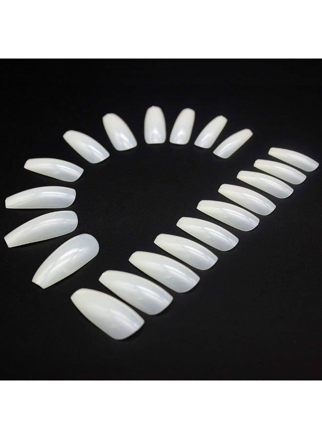 100pcs Professional Natural Acrylic False Nails White with BOX WHITE - Image 4