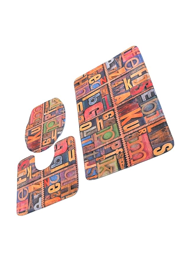 هوم كونسيبت 3 مجموعات من سجادة حمام مضادة للانزلاق + غطاء مرحاض + سجادة حمام - Image 2