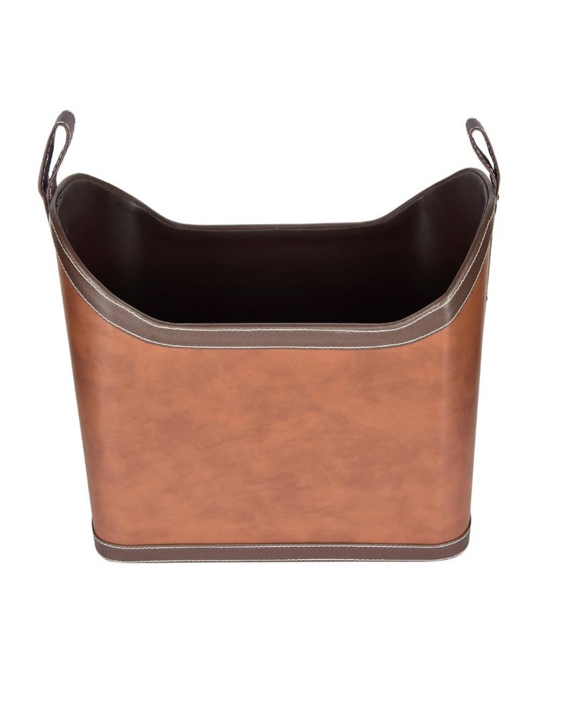 Premsons Magazine Holder Faux Leather Magazine Rack Organizer for Home Office Leatherette Stand for Books Magazines Documents Files Perfect for Study Living Room Tan Brown - Image 3
