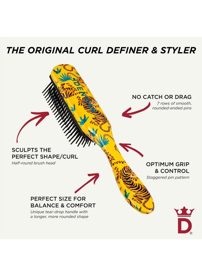 دنمان فرشاة الشعر الأصلية المكونة من 7 صفوف لفك تشابك الشعر وفصله وتحديد تجعيداته - D3 Tiger - Image 2