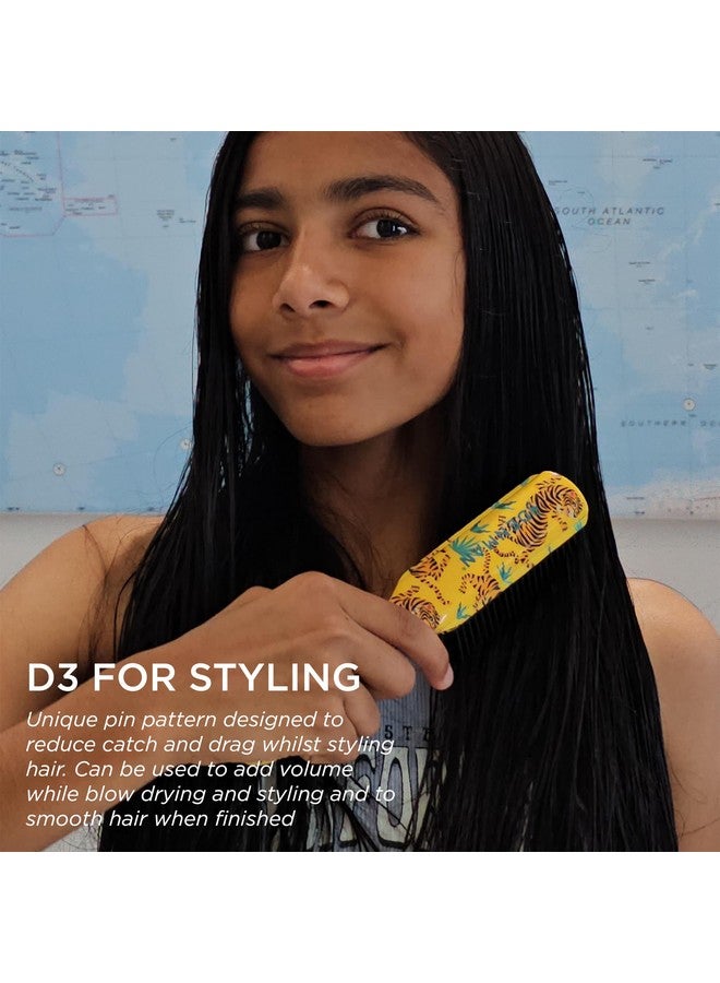 دنمان فرشاة الشعر الأصلية المكونة من 7 صفوف لفك تشابك الشعر وفصله وتحديد تجعيداته - D3 Tiger - Image 1