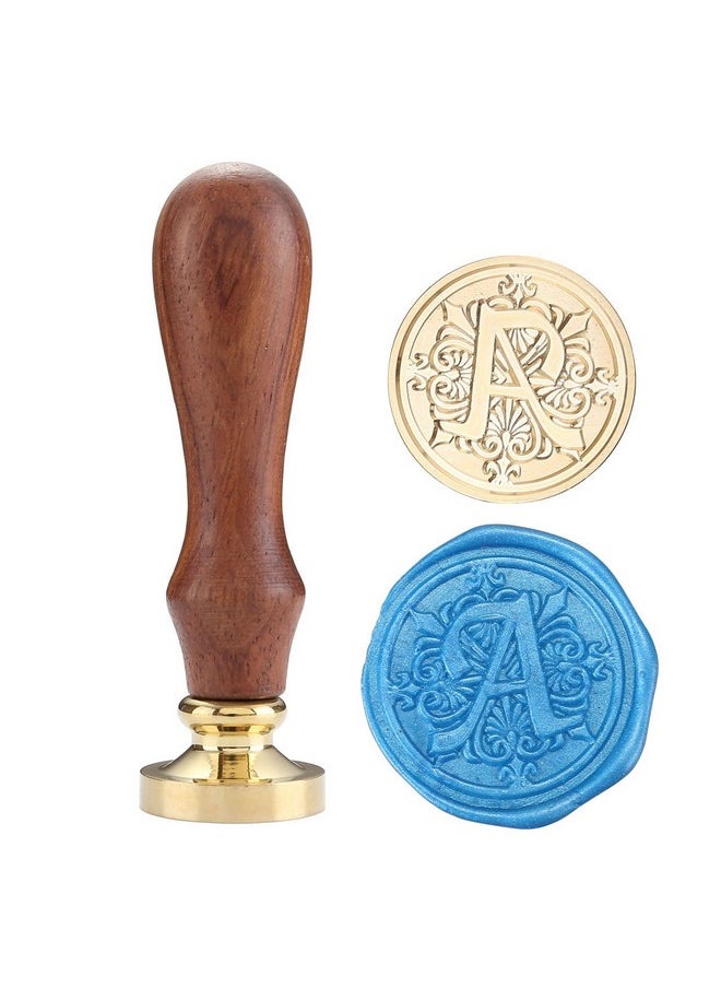 Mornajina Classic Wooden Letter A Alphabet Letter Initial Wax Classic Sealing Wax Seal Stamp  - Image 1