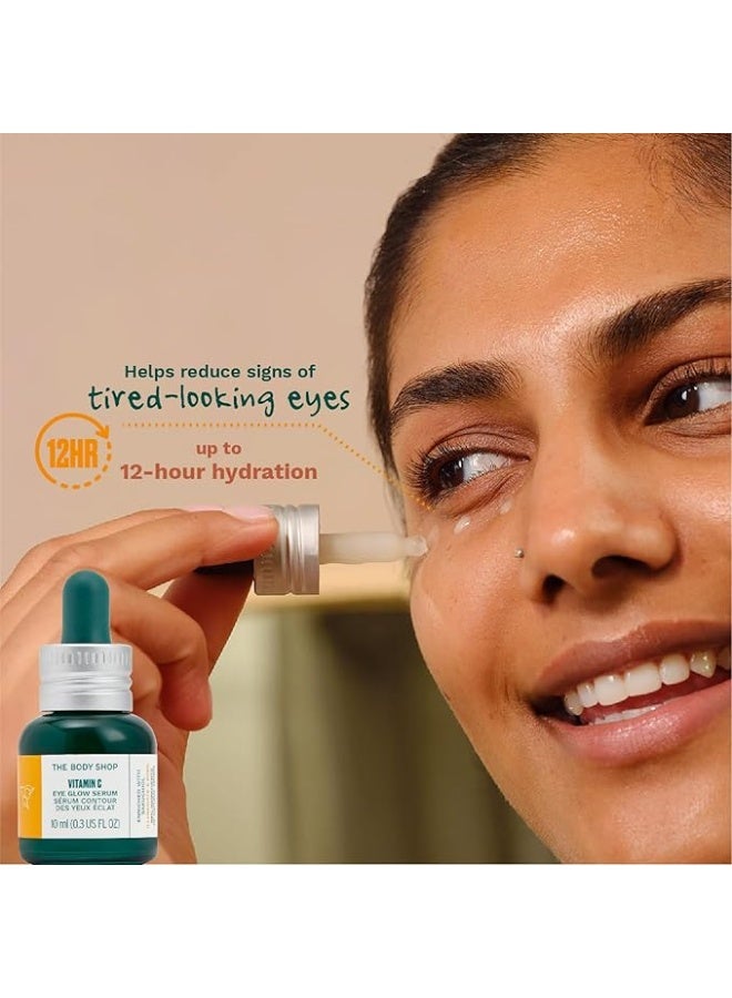 THE BODY SHOP Vitamin C Eye Glow Serum – Lightweight, Refreshing Eye Serum | Instantly Re-Energises & Brightens Eye Area | Reduces Appearance of Dark Circles & Improves Skin Texture | Enriched with Natural-Origin Vitamin C, Bakuchiol, Caffeine & Hyaluronic Acid, 10 ml - Image 3