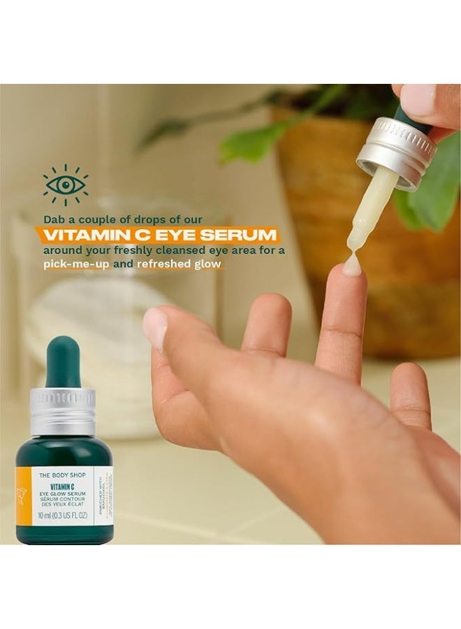 THE BODY SHOP Vitamin C Eye Glow Serum – Lightweight, Refreshing Eye Serum | Instantly Re-Energises & Brightens Eye Area | Reduces Appearance of Dark Circles & Improves Skin Texture | Enriched with Natural-Origin Vitamin C, Bakuchiol, Caffeine & Hyaluronic Acid, 10 ml - Image 5