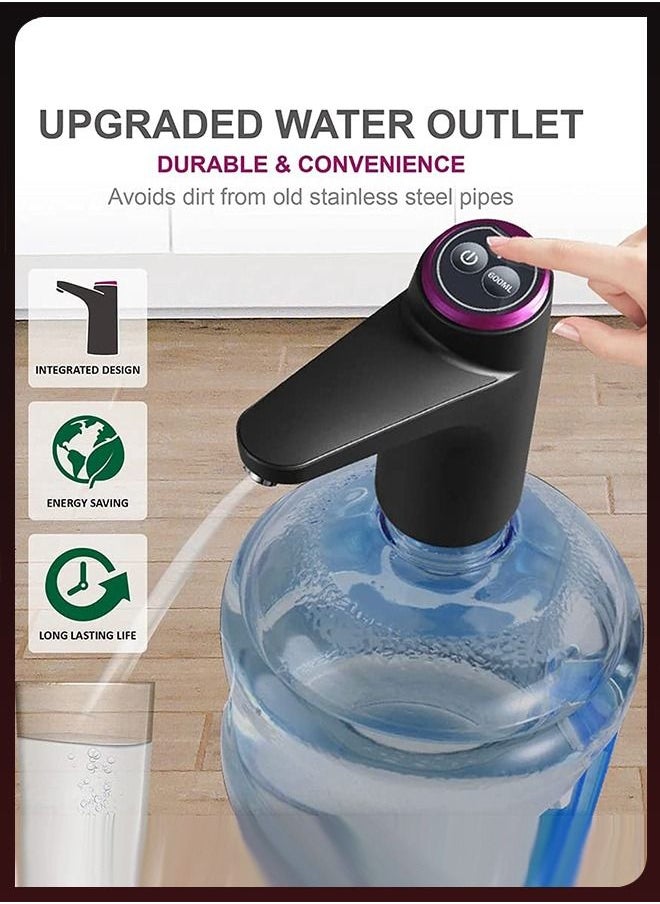 Toshionics Chargeable Electric Smart Universal Portable Water Drinking Bottle Dispenser Pump for 3 to 5 Gallon with Large Capacity Battery Micro USB Charging Use in Home Kitchen Office Living Room  - Image 2